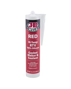 JBW31914 image(0) - J-B Weld 31914 Red High Temperature RTV Silicone Gasket Maker and Sealant - 10.3 oz.