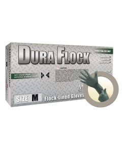 MFXDFK608S image(0) - Microflex DURA FLOCK 8 MIL FLOCK-LINED GREEN NITRILE GLOVE SMALL