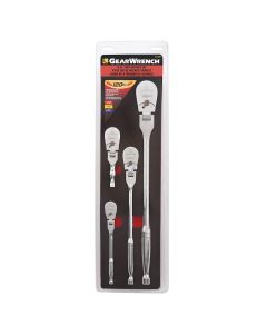 KDT81230XP image(0) - GearWrench 4 Piece 1/4", 3/8", and 1/2" Drive 120XP&trade; Full Polish Flex Handle Teardrop Ratchet Set