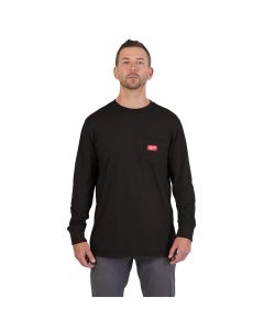 MLW606B-M image(0) - Milwaukee Tool GRIDIRON Pocket T-Shirt - Long Sleeve Black M