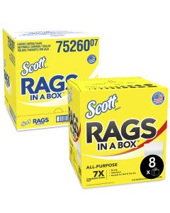 KIM75260 image(0) - Scott Rags in a Box 200-ct, White