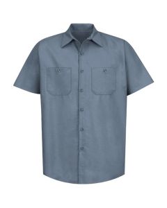 Workwear Outfitters Men's Short Sleeve Indust. Work Shirt Postman Blue, Large