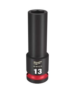 MLW49-66-6274 image(0) - Milwaukee Tool SHOCKWAVE Impact Duty  1/2"Drive 13MM Deep 6 Point Socket