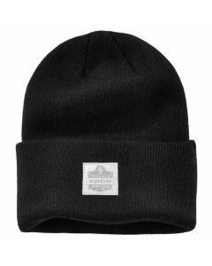 ERG16808 image(0) - Ergodyne 6806 Black 6806 Cuffed Rib Knit Beanie Hat