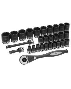 GRE82629M image(0) - Grey Pneumatic 1/2" Dr. 29pc Metric Duo-Socket Set - 6 Pt.