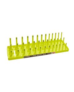 HNE38073 image(0) - Hansen Global 3/8" SAE 3-Row Socket Tray - Hi-Viz Yellow