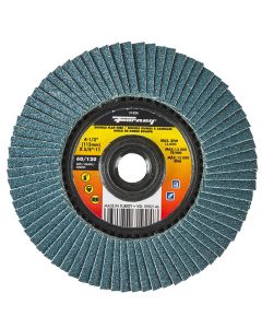 Double Sided Flap Disc, 60/120 Grits, 4-1/2 in