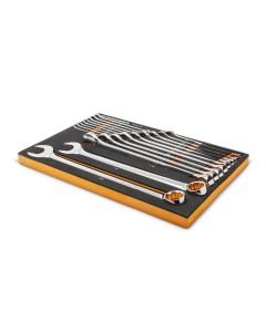 KDTGWMSCWL12SAE image(0) - 19 Piece 12 Point Long Pattern Combination SAE Wrench Set in Foam Storage Tray