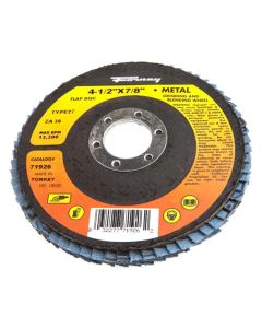 Forney Industries Flap Disc, Type 27, 4-1/2 in x 7/8 in, ZA36 5 PK