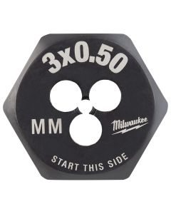 MLW49-57-5311 image(0) - Milwaukee Tool M3-0.50 mm 1-Inch Hex Threading Die