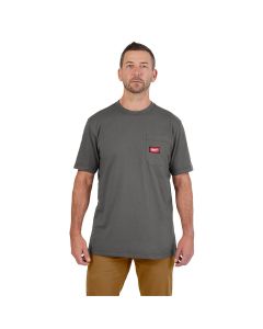 MLW605G-M image(0) - GRIDIRON Pocket T-Shirt - Short Sleeve Gray M