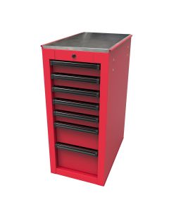 RS PRO 14-1/2 in. 7-Drawer Side Cabinet, Red