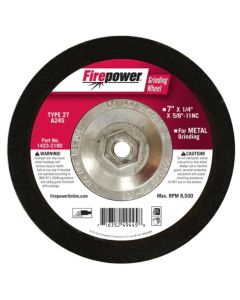 Firepower GRINDING WHEEL, T-27, 7"X1/4"X5/8-11Nc