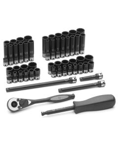 GRE89253CRD image(0) - Grey Pneumatic 1/4" Dr. 53pc Fract. & Metric Duo-Socket Set - 12