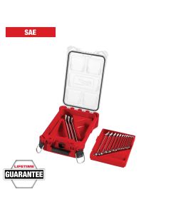 MLW48-22-9484 image(0) - Milwaukee Tool 15pc SAE Combination Wrench Set with PACKOUT Compact Organizer