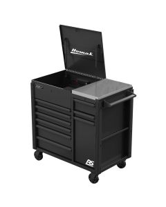 Homak Manufacturing 44" RSPRO 9-DRAWER POWER SERVICE CART-BLACK