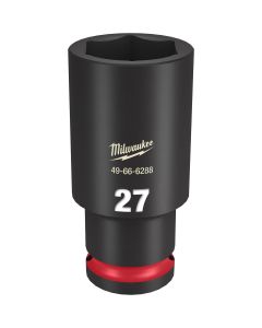 MLW49-66-6288 image(0) - Milwaukee Tool SHOCKWAVE Impact Duty  1/2"Drive 27MM Deep 6 Point Socket