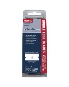 ASR62-0178 image(0) - AccuTec Pro Coated Stainless Steel Single Edge Razor Blade, 3 Facet, 100 Pack