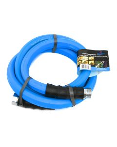 BLBBSONE06 image(0) - BluSeal 1" x 6' Hot and Cold Water Lead-in Garden Hose with 3/4" GHT Fitting, 100% Rubber - 1 Feet