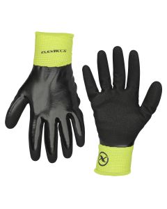 Flexzilla&reg; Full Nitrile Dip Winter Gloves, Black/ZillaGreen&trade;, XL