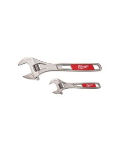 MLW48-22-7400 image(0) - Milwaukee Tool 2-PC ADJUSTABLE CHROME PLATE WRENCH SET 6" 10 IN.