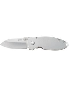CRK2490 image(0) - CRKT (Columbia River Knife) Squid Thumbstud Folding Pocket Knife: Compact EDC Straight Edge Utility Knife with Stainless Steel Blade and Framelock Handle