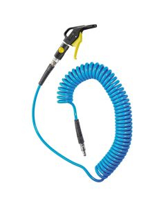 Prevost 1/4" ID x 26' Coil hose with 1/4" prevoS1 ARO 210 safety coupling, OSHA blow gun and 1/4"  plug