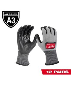 Milwaukee Tool 12 Pair Cut Level 3 High Dexterity Polyurethane Dipped Gloves - L