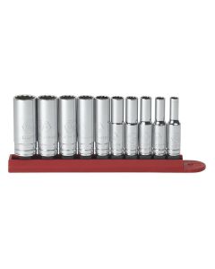 KDT80309D image(1) - GearWrench 10 Pc. 1/4" Drive 12 Point Deep SAE Socket Set