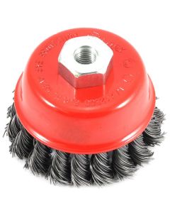 FOR72782 image(0) - Forney Industries Cup Brush, Knotted, 2-3/4 in x .020 in x M10 x 1.25 Arbor