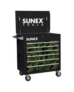 SUN8057-BLKC image(0) - Sunex 6 Full-Drawer Professional Cart, Black w/Green Camo