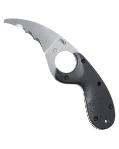 CRK2511 image(0) - CRKT (Columbia River Knife) Bear Claw&trade; Black w/Veff Serrations Fixed Blade Knife with Sheath: Hawkbill with AUS 8 Steel Blade, Glass-Reinforced Nylon Handle