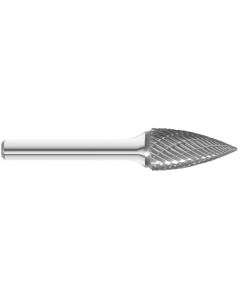 KnKut KnKut SG-5 Pointed Tree Shape Carbide Burr 1/2" x 1" x 2-3/4" OAL with 1/4" Shank