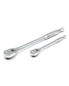 KDT81268T image(1) - GearWrench 2 Pc. 1/4", 3/8" Drive 90 Tooth Long Hndl Ratchet Set