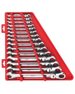 MLW48-22-9413 image(0) - Milwaukee Tool 15pc SAE Flex Head Ratcheting Combination Wrench Set