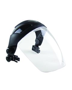 Sellstrom - Face Shield - DP4 Series - 9" x 12.125" x 0.060" Window - Clear AF - Universal Hard Hat Slot Adaptor Headgear - with Chin Guard