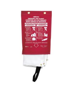Sellstrom - 100% Fiberglass High Temp Emergency Fire Blanket in Red vinyl hanging pouch with carrying handles