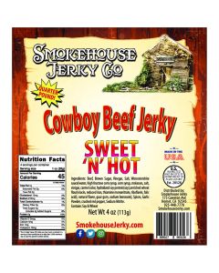 THS689107-960136 image(0) - Smokehouse 4oz Cowboy Cut Sweet Hot Beef Jerky