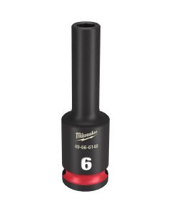 MLW49-66-6148 image(0) - Milwaukee Tool SHOCKWAVE Impact Duty  3/8"Drive 6MM Deep 6 Point Socket