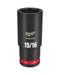 MLW49-66-6229 image(1) - Milwaukee Tool SHOCKWAVE Impact Duty  1/2"Drive 15/16" Deep 6 Point Socket