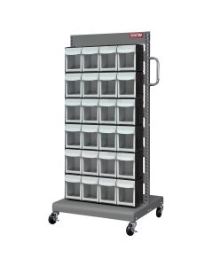 LDS1010548 image(0) - ShopSol Mobile Parts Cart - Flip Out Bin, 24 Bins