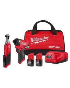 MLW3453-22HSR image(0) - M12 FUEL 1/4" Hex Impact Driver Kit w/ 3/8" High Speed Ratchet