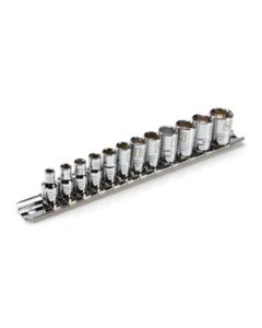 J S Products 12-Piece 1/4-Inch Drive Shallow Depth 6-Point Chrome Metric Socket Set