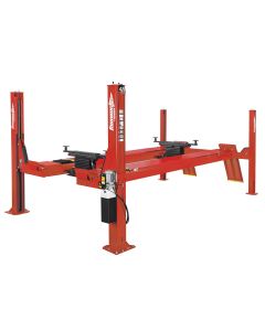 ROTCROA14N202YRD image(0) - Forward Lift 14K Open Front Alignment Rack,  4-Post, 215&rdquo; Wheel Base Max., With 20&rdquo; Wide Runways,  W/ Standard Drive On Ramps, Includes  2 RRJ70G Jacks,  Bolt On Alignment Kit With Radius Gauges, And Internal Airlin