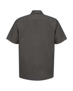 Workwear Outfitters Men's Short Sleeve Indust. Work Shirt Charcoal, XL Long