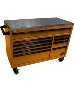 HOMOG04054014 image(0) - Homak Manufacturing 54" RSPro Rolling Workstation w/Stainless Steel Top Worksurface-Orange