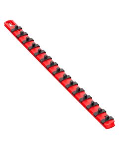 ERN8322 image(0) - Ernst Mfg. 18&rdquo; Socket Organizer with 22 Dura-Pro HD Clips - Red - 1/4"