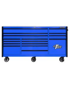 EXTRXQ843016RCBLBK image(0) - 25th Anniversary Edition RX Series 84"W x 30"D Triple Bank Roller Cabinet with Power Tool Drawer