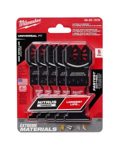 MLW49-25-1576 image(0) - Milwaukee Tool NITRUS CARBIDE Extreme Materials Universal Fit OPEN-LOK Multi-Tool Blade 5PK