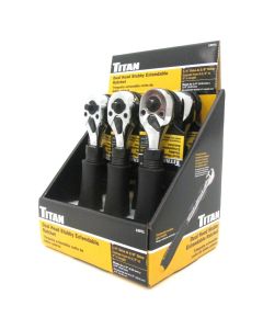 TIT12071-6 image(0) - TITAN 6PC Dual-headed 1/4" & 3/8"Dr Std Ratchet Display